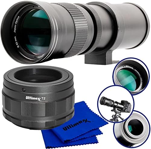 Ultimaxx 420-800mm f/8.3-16 Süper HD Manuel Telefoto Zoom T-Mount Lens + Canon EF-M Adaptörü Canon EOS M, M2, M3, M5, M6,