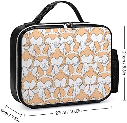 Komik Corgi Butt Kullanımlık yemek taşıma çantası Yalıtımlı öğle yemeği kutu konteyner Ofis İşleri İçin Piknik Seyahat Kolu
