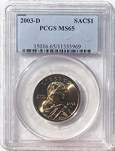 2003 D Sacagawea Doları MS 65 Mavi Etiketli PCG'LER