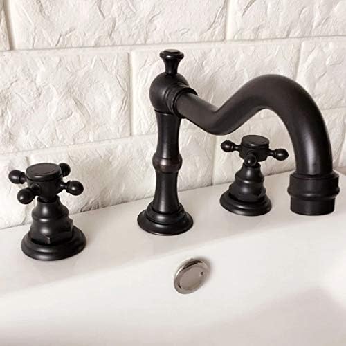 Siyah Yağ Ovuşturdu Bronz Çift Kolları 3 Delik Yüklemek Yaygın Güverte Üstü Banyo Lavabo Havzası Musluk Lavabo Bataryası