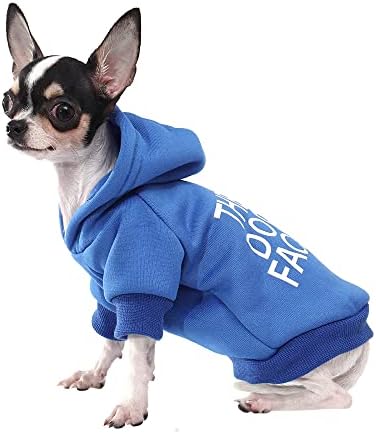 Hozz Chihuahua Köpek Hoodie Giysileri Sevimli Küçük Kazak Sıcak Giysiler Kazak Yavru Köpekler için Mavi S