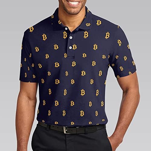 HYPERFAVOR Bitcoin Gömlek Erkekler için-Serin Bitcoin Kripto Gömlek Kısa Kollu-Bitcoin polo gömlekler Erkekler için Bitcoin