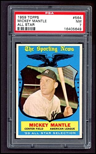 1959 Topps 564 All-Star Mickey Mantle New York Yankees (Beyzbol Kartı) PSA PSA 7.00 Yankees