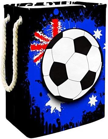 Inhomer Avustralya Bayrağı Futbol Topu Karşı Desen 300D Oxford PVC Su Geçirmez Giysi Engel Büyük çamaşır sepeti Battaniye