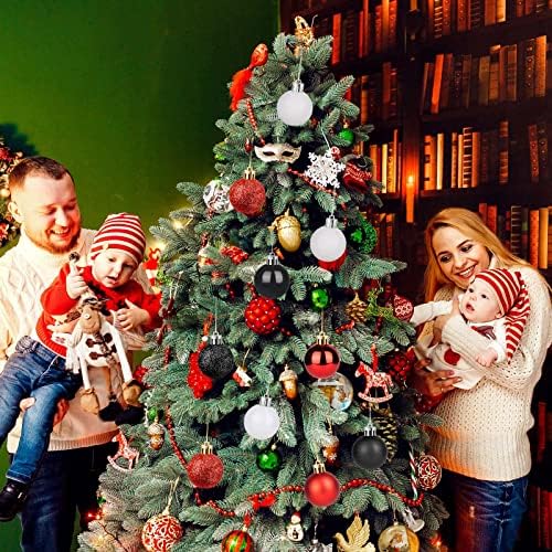 Küçük Noel Top Süsler, 72 Pcs 30mm/1.2 İnç Mini Kırılmaz Noel Ağacı Süslemeleri ile 3 Glitter Renk, noel Asılı Ağacı dekoratif