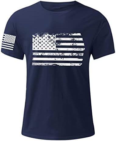 Erkek Amerikan Bayrağı Gömlek Büyük ve Uzun Boylu 4th Temmuz Kıyafetler Sıkıntılı Amerikan Bayrağı Patrioticmuscle Fit Gömlek