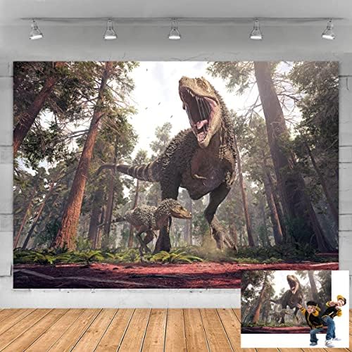 HUAYI Dinozor fotoğraf arka fonu Çocuklar için Cosplays PC Baskı 3D Vinil Fotoğraf Arka Plan Tyrannosaurus Rex GXT-6955