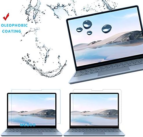 Megoo Surface Laptop Go 2 12.4 2022 çıkışlı Cam Ekran Koruyucu,Çizilmeye Dayanıklı/Kolay Kurulum/9H Sertlik/Ultra Net Temperli