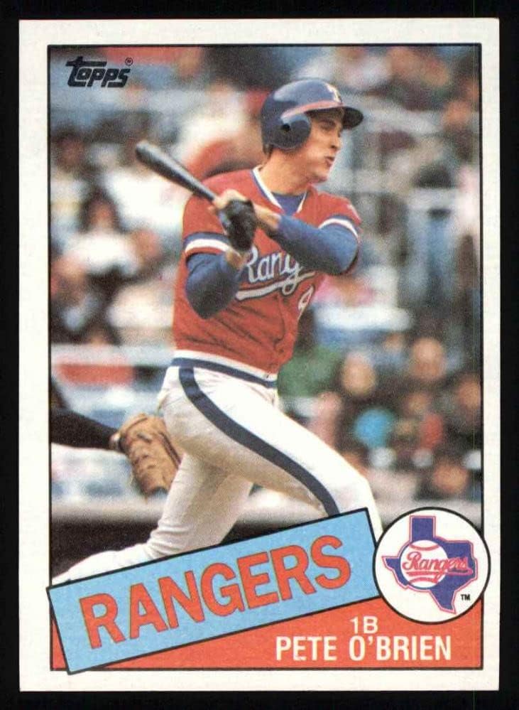 1985 Topps 196 Pete O'Brien Texas Rangers (Beyzbol Kartı) NM / MT Rangers