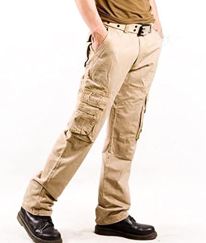 Maiyifu-GJ erkek Gevşek Açık Kargo Pantolon Çok Cepler Pamuk Askeri Dimi Pantolon Hafif Rahat Savaş Pantolon