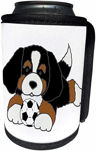 3dRose Komik Bernese Dağ Köpeği Sccer Spor Köpek Yavrusu Oynuyor. - Şişe Sargısını Soğutabilir (cc_354171_1)