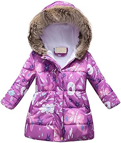 Bebek Çocuk Kız Kış Kalın Sıcak Kapşonlu Rüzgar Geçirmez Ceket Dış Giyim Ceket Elbise Küçük Kız Kış