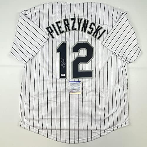 İmzalı / İmzalı AJ AJ Pierzynski Chicago Çizgili Beyzbol Forması PSA / DNA COA