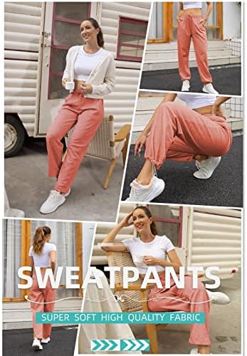 NEXSONİC Sweatpants Kadınlar için Joggers dinlenme pantolonu Yüksek Belli Rahat Pamuklu Ter Pantolon Yoga Egzersiz Koşu Atletik