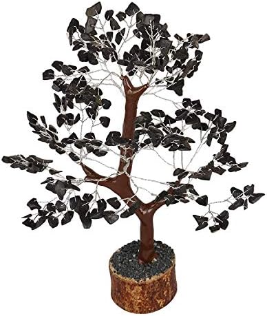 Aadhya Wellness Reiki Kristal Siyah Turmalin Taş Ağacı Gümüş Tel Ağacı Fend Shui Reiki Kristal Para Ağacı Vastu 300 Boncuk