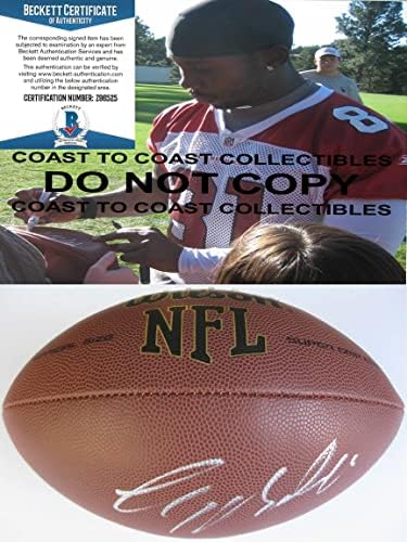 Anquan Boldin Kardinaller Kuzgunlar 49ers imzalı NFL futbol kanıtı Beckett COA imzaladı