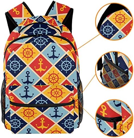 Denizcilik Denizcilik Direksiyon Çapa Sırt Çantaları Erkek Kız Okul Kitap Çantası Seyahat Yürüyüş Kamp Sırt Çantası Sırt