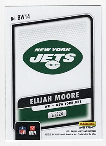 ELİJAH MOORE RC 2021 Panini Anında Siyah Beyaz /2728 ÇAYLAK BW-14 Jets NFL