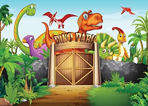 Dudaacvt 7x5ft Dinozor Parkı Fotoğraf Arka Planında Hayvanlar Fotoğraf Arka Plan Çocuk Doğum Günü Partisi Bebek Duş Stüdyo