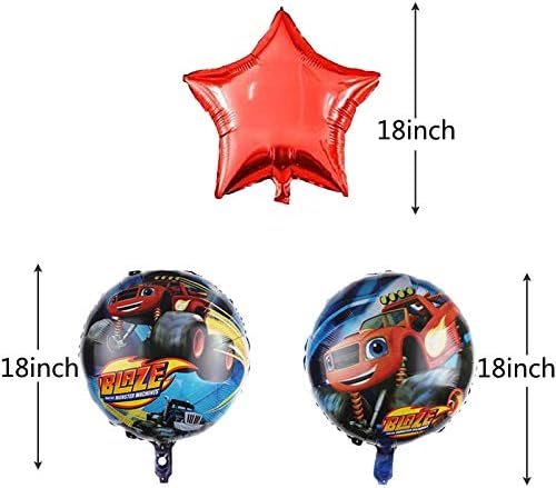 5 ADET Blaze ve Canavar Makinesi Balonlar Folyo balon Çocuklar İçin Doğum Günü Partisi Canavar Kamyon Arabalar Parti Süslemeleri
