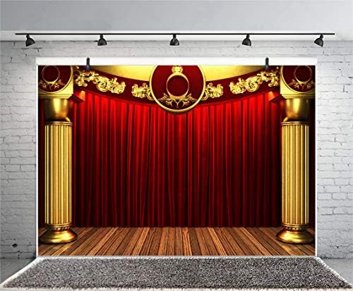 Baocıcco 10x8ft Vinil Tiyatro Sahne İç Zemin Fotoğraf Arka plan Sahne ışıkları Kırmızı Perdeler Oyun Gösterisi Tiyatro Fotoğrafları