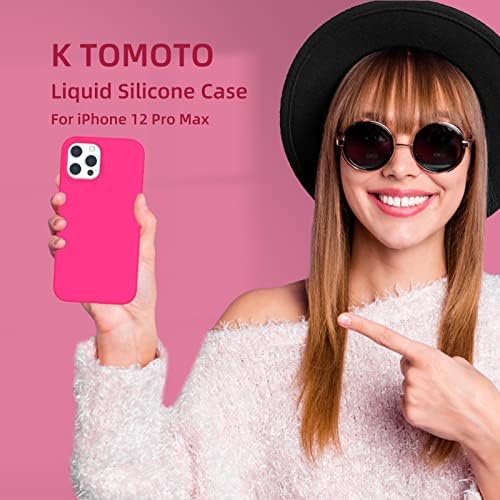 K TOMOTO iPhone 12 Pro Max Kılıf ile Uyumlu, Yumuşak Dokunuşlu Sıvı Silikon Jel Kauçuk Mikrofiber Astarlı Tam Vücut Damla
