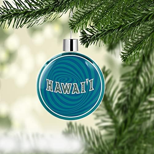 Hawaii Üniversitesi Yuvarlak Düz Yılbaşı Ağacı Süsleme Dekorasyon Ağacı Parti Ev noel dekoru (Hawaii Üniversitesi 1)