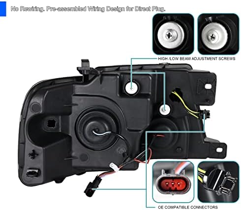 SPEC-D TUNİNG Sıralı LED ışık Çubuğu Sinyali Krom Gövde Şeffaf Lens Projektör Farları 2004-2008 Ford F150, 2006-2008 Lincoln