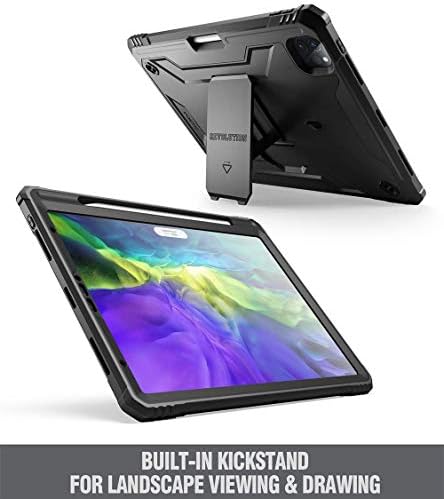 Şiirsel Devrimi Serisi için Tasarlanmış iPad Pro 11 2020 & 2018 Kickstand Sağlam Kılıf, Tam Vücut Ağır Vaka, Dahili Ekran