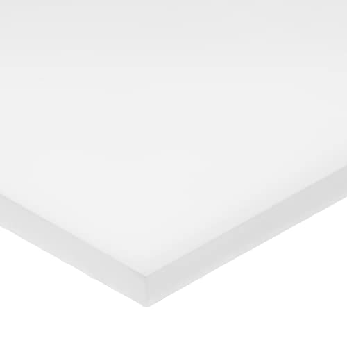 Delrin Asetal Homopolimer Plastik Çubuk, Beyaz, 3/8 inç Kalınlığında x 1 inç Genişliğinde x 24 inç Uzunluğunda
