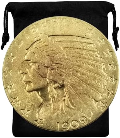 Kocreat Kopya 1909-S Hint Baş Kartal Altın Sikke Beş Dolar-ABD Hatıra Sikke Şanslı Sikke Hobo Sikke Morgan Dolar Çoğaltma