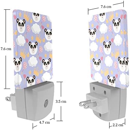 Sevimli Panda Kafa Fiş Gece Lambası Otomatik Kısılabilir Led Gece ışıkları, Parlak Gece Lambası Çocuk Odası Yatak Odası Tuvalet