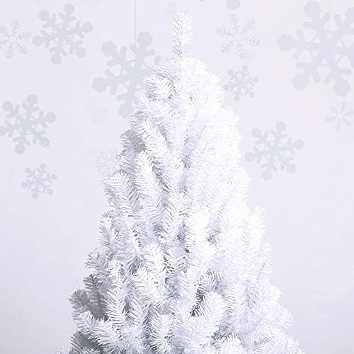 DULPLAY 6.8 Ft Yapay Noel Ağacı Çam Ağacı Menteşeli Klasik Katı Metal Ayaklı İç Mekan Dış Mekan Tatil Dekorasyonu için Mükemmel-Beyaz