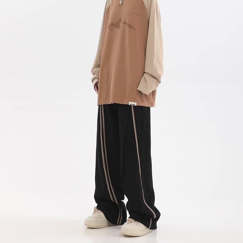 WXBDD Kadınlar Vintage İpli Kravat Joggers Pantolon Elastik Bel Düz Silindir Geniş Bacak Sweatpants (Renk: E, Boyut: S Kodu)