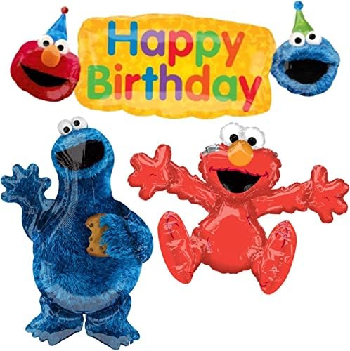 Susam Sokağı Doğum Günü Partisi Balonları-Özel Bir Çocuk Bday Centerpiece Dekorasyon Teması için Kurabiye Canavarı ve Elmo