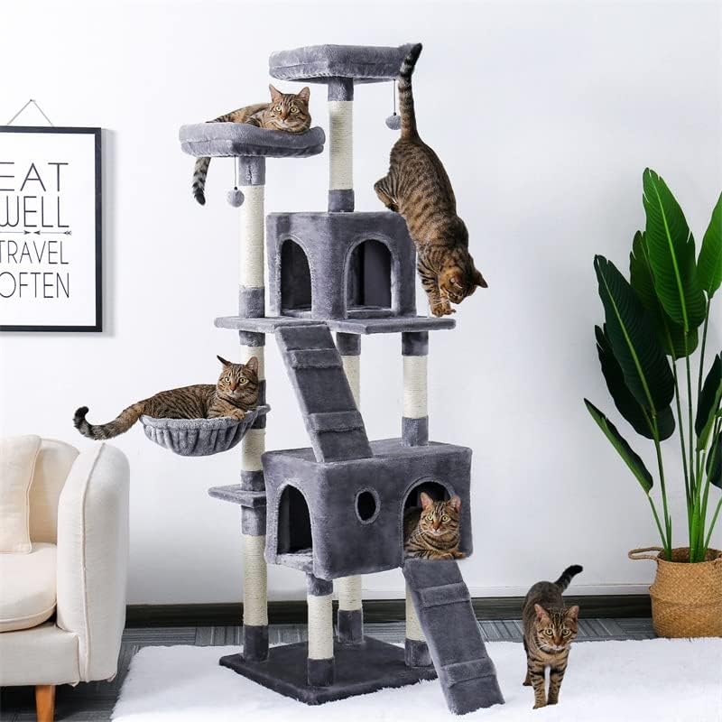 ZLXDP Çok Seviyeli Kedi Ağacı Kediler için Rahat Tünemiş İstikrarlı Kedi Tırmanma Çerçeve Kedi Tırmığı Kurulu Oyuncaklar