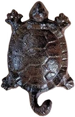 Dökme Demir Kaplumbağa Duvar Kancası Rustik Kahverengi