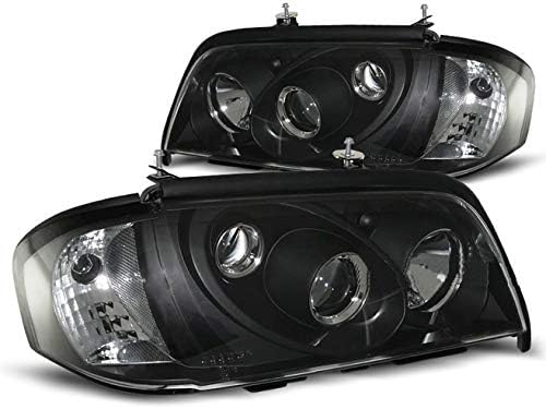 Farlar VR - 1361 Ön ışıklar Araba Lambaları Far Farları Sürücü Ve Yolcu Tarafı Komple Set Far Siyah Mercedes-Benz W202 C