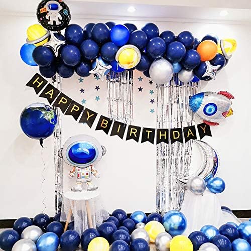 HAIOPS Dış Uzay Balonları Roket Astronotlar Zeplin Balonlar Uzay Gemisi folyo Balonlar Doğum Günü Bebek Duş Uzay Tema Parti