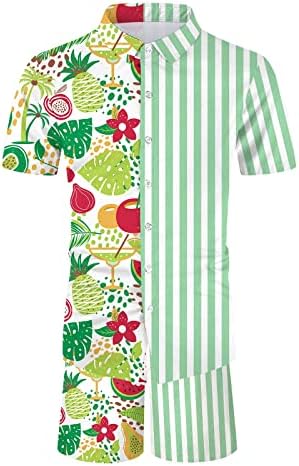 Erkek eşofman seti 2 Parça Yaz 2023 Casual Düğme Aşağı Kısa Kollu havai gömleği ve şort takımı Plaj Tatil Kıyafetleri