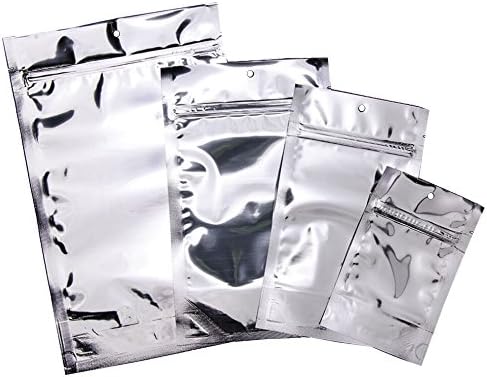 PackFreshUSA: Gümüş Metalize Stand Up Kılıflı Çantalar-Profesyonel Esnek Ambalaj-Yeniden Kapatılabilir-Mühür-Üst-ısı ile