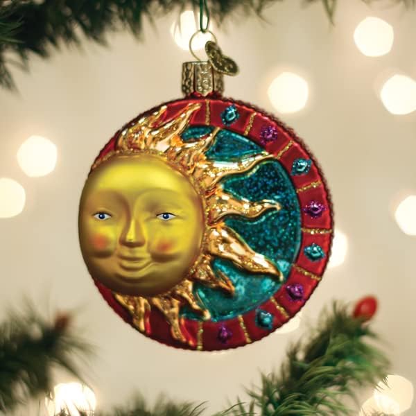 Eski Dünya Noel Mücevherli Güneş Cam Üflemeli Süs Noel Ağacı için