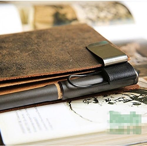 ZHONGJİUYUAN 2 Paket (Siyah) deri Kalem Döngü Metal Klip deri kalemlik Kalem Kalem Döngü çelik ataş Traveler's Notebook için