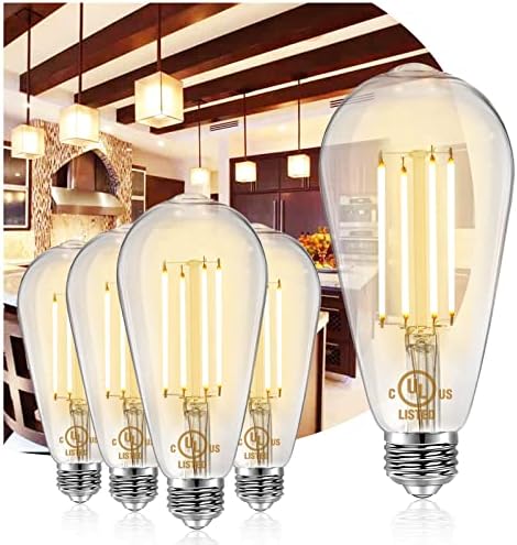 DAYBETTER Vintage LED Edison Ampuller 60 Watt Eşdeğer, 50ft Açık Dize Işıklar Suya Dayanıklı