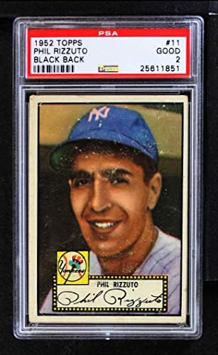 1952 Topps 11 Phil Rizzuto New York Yankees (Beyzbol Kartı) PSA PSA 2.00 Yankees
