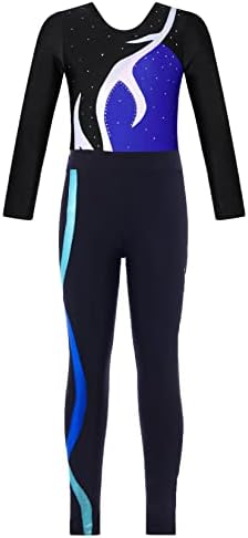 Jowowha Çocuk Kız Sparkle Elmas Jimnastik Mayoları Atletik Tayt Spor Eşofman Kıyafet Bodysuit Giyim