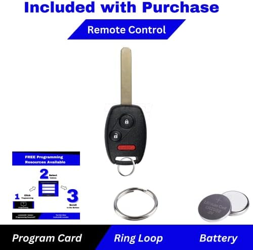 KeylessPros 3 düğmeli Yedek Anahtarsız Giriş Uzaktan Anahtar Fob ile Uyumlu 2008 Honda Fit, 2005-2010 Honda Odyssey, 2006-2014
