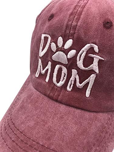 MANMESH HATT Köpek Anne At Kuyruğu beyzbol şapkası Dağınık Topuz Vintage Yıkanmış Sıkıntılı Dimi Düz Şapka Kadınlar için