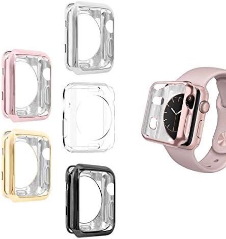Apple Watch 38mm Kılıf için PTTECH, Apple Watch Serisi 3 Serisi 2 için iWatch ince yumuşak TPU Tampon durumda Şeffaf Darbeye