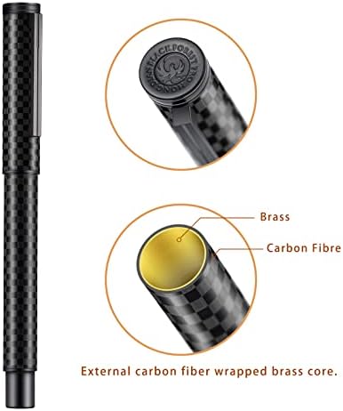Hongdian Siyah Orman Pro Karbon Fiber dolma kalem, Ekstra İnce Ucu Modern Tasarım Pürüzsüz Yazma Kalem Dönüştürücü ve Metal